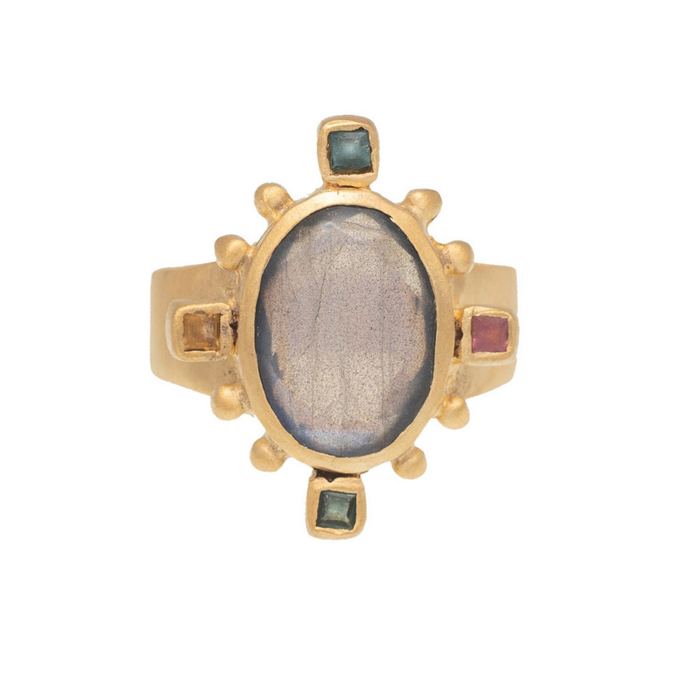 Rubyteva Labradorite Rambagh Ring