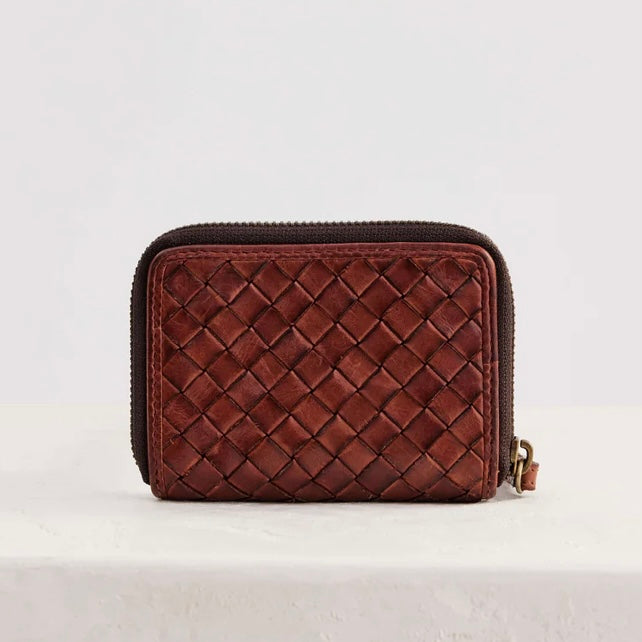 Juju & Co Small Basque Woven Leather Wallet