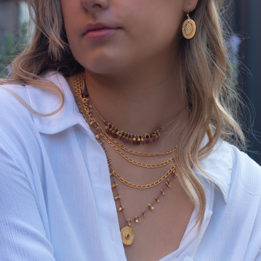 Rubyteva Cleopatra Multi Tourmaline & Cubic Zirconia Earrings