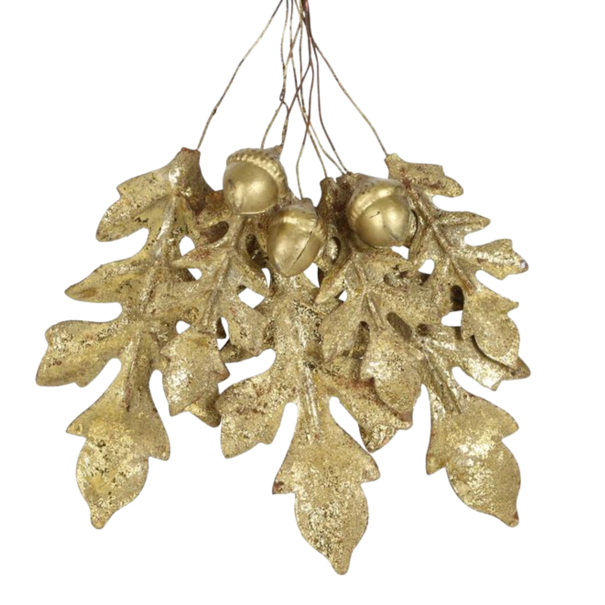 Golden Hanging Holly Bunch