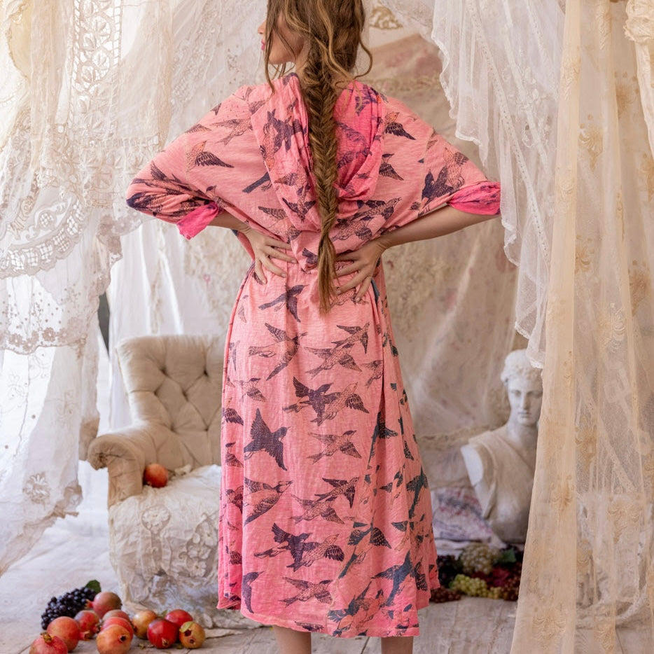 Magnolia Pearl Viggo Bird Print Hoodie Tee Dress