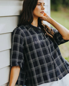 Montaigne Dion Short Sleeve Linen Shirt