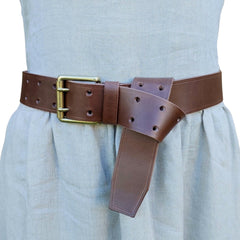 Ichi Antiquités Classic Twin Hole Leather Belt
