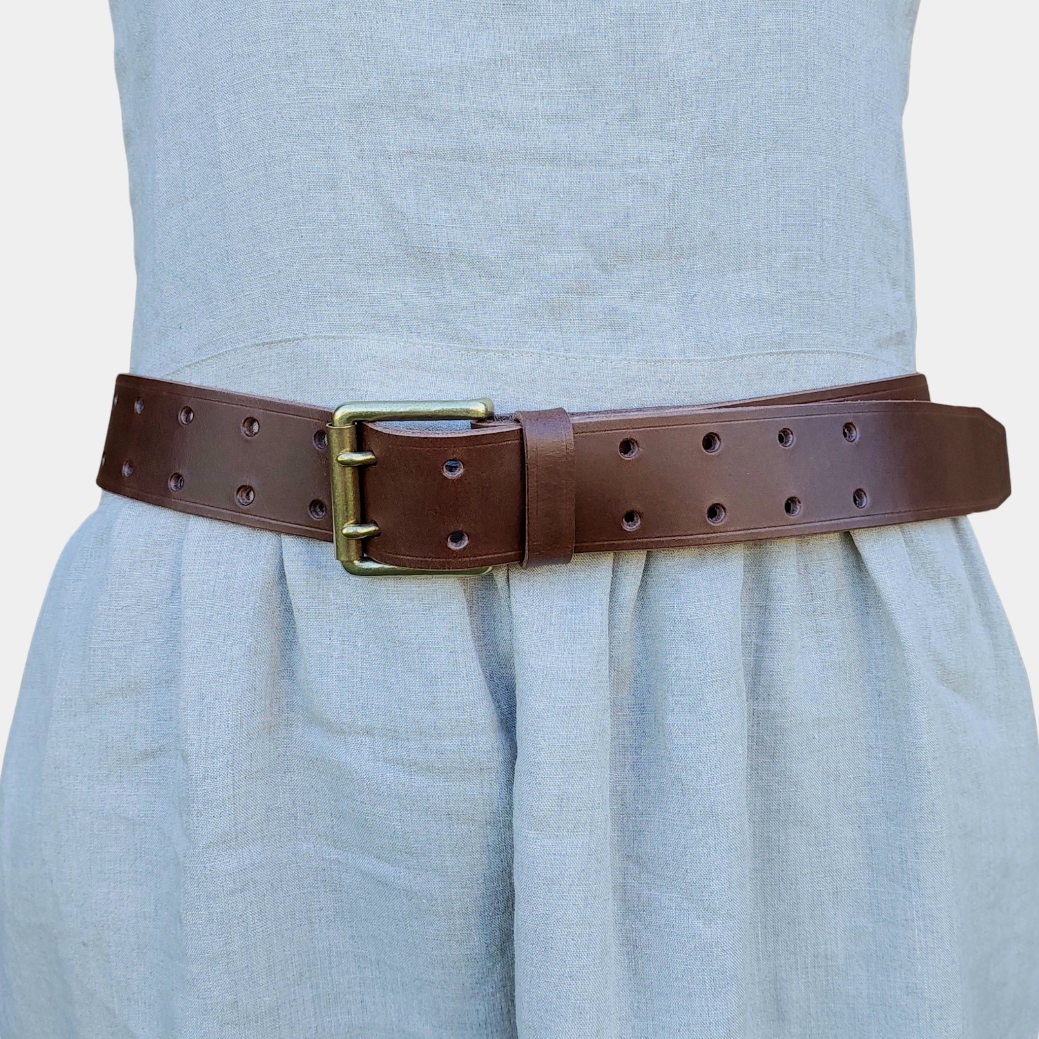 Ichi Antiquités Classic Twin Hole Leather Belt