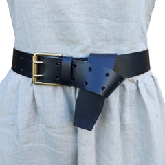 Ichi Antiquités Classic Twin Hole Leather Belt
