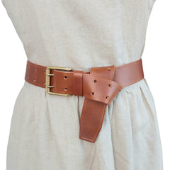 Ichi Antiquités Classic Twin Hole Leather Belt