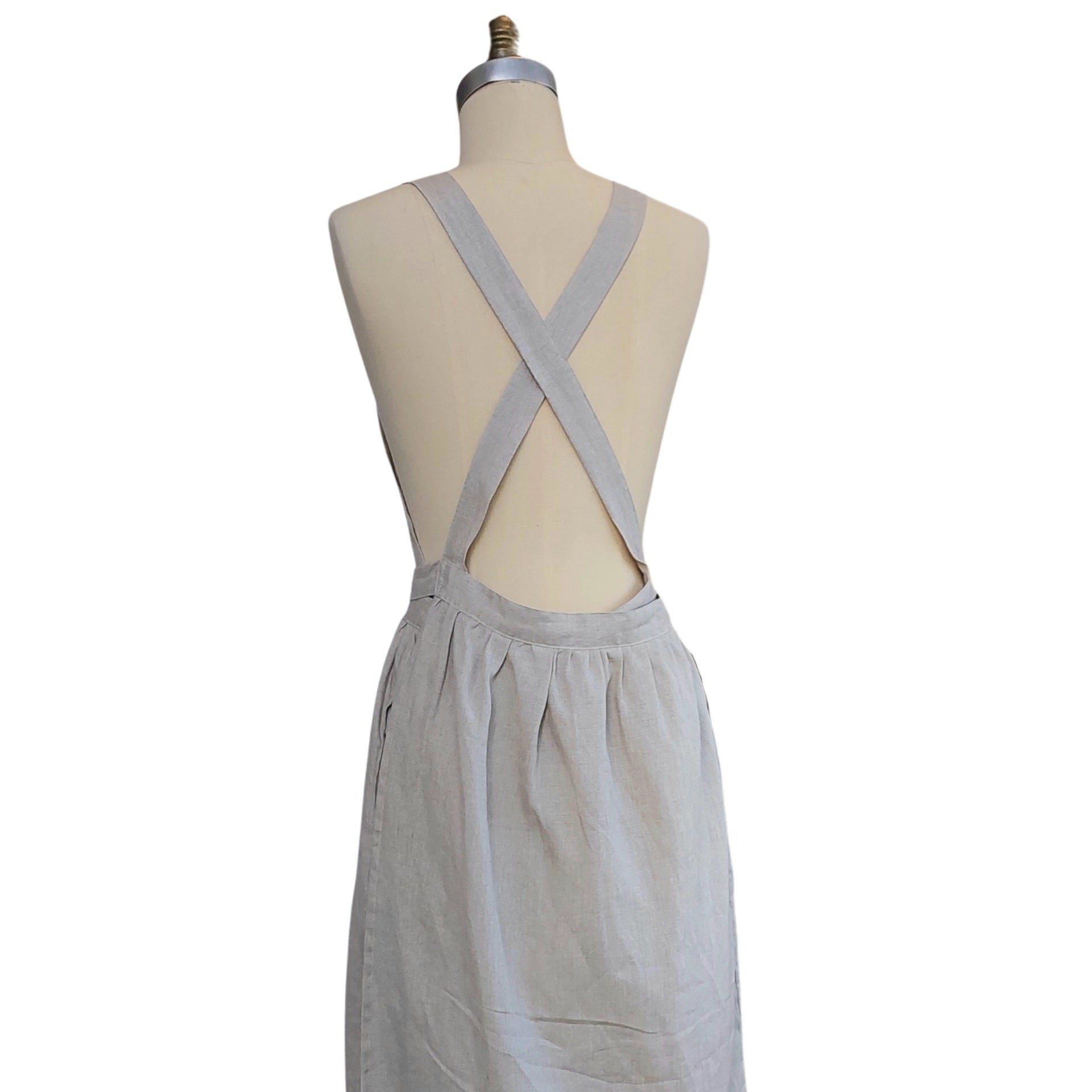 Ichi Antiquités Linen Pinafore Dress