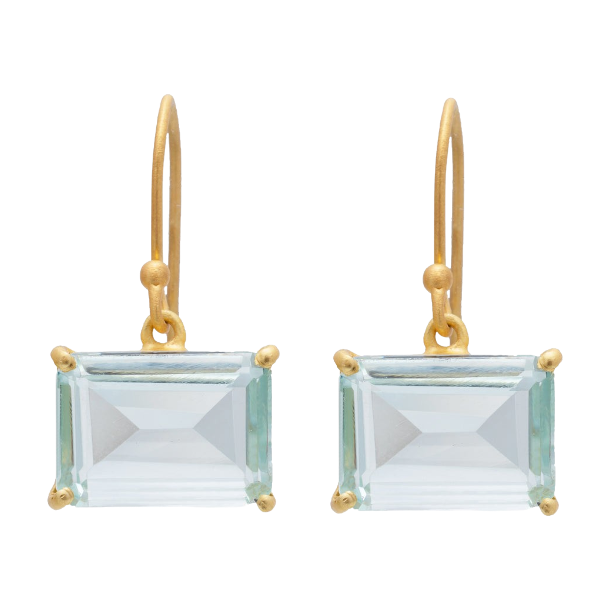 Rubyteva Aquamarine Glass Earrings