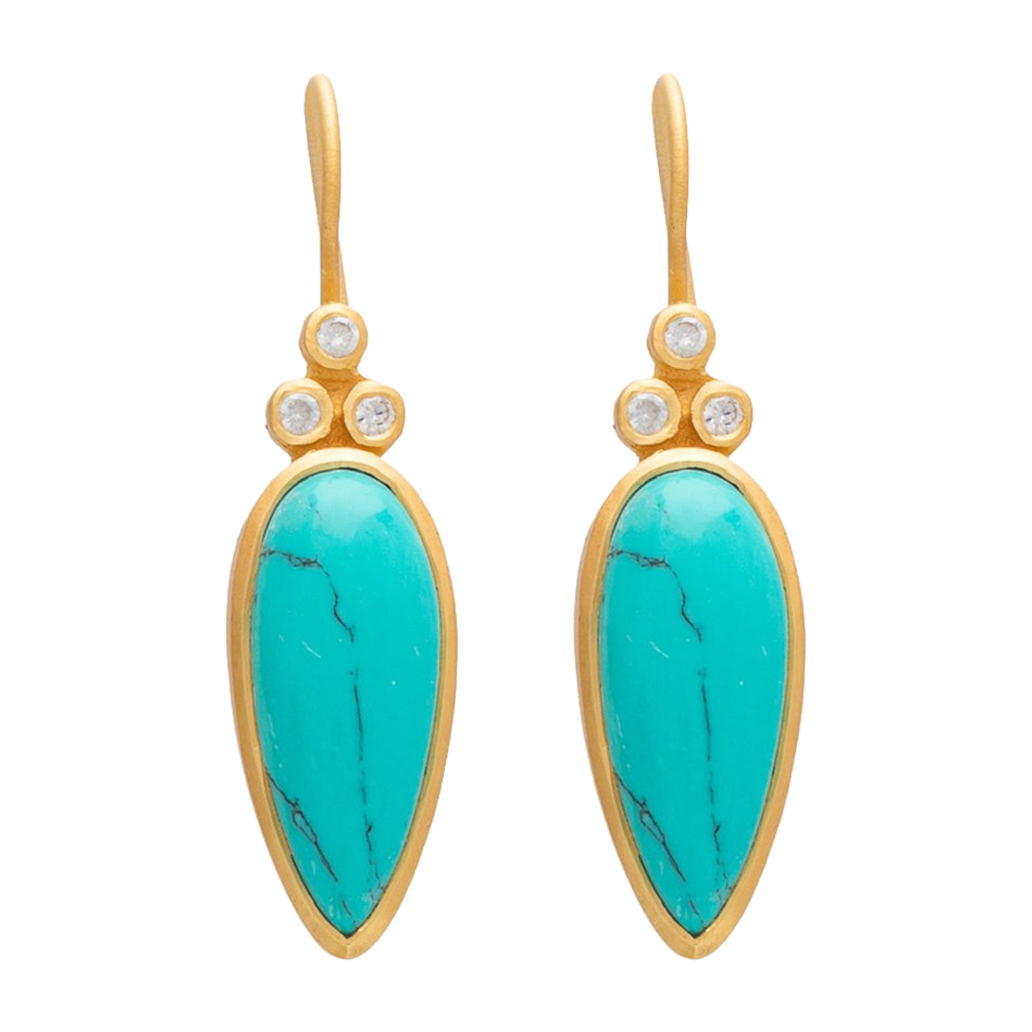 Rubyteva Aphrodite Turquoise & Cubic Zirconia Earrings