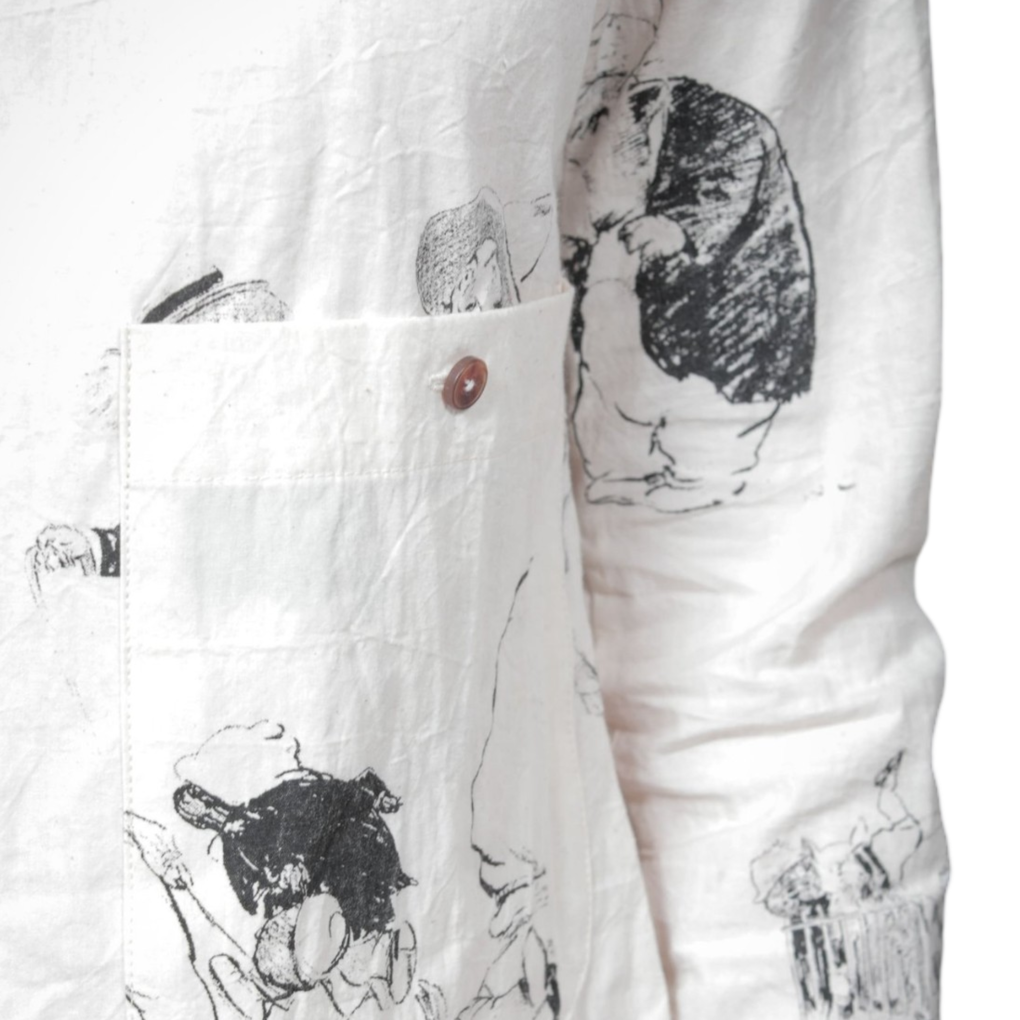 Aleksandr Manamis Ruffle TMP Cotton Print Shirt