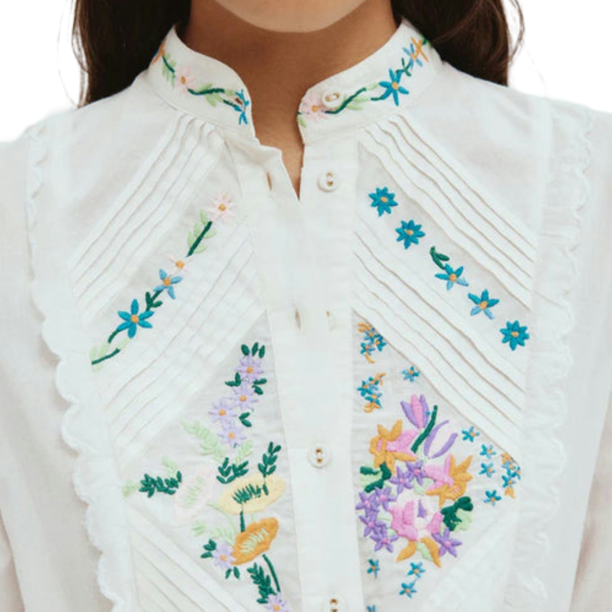 Alémais Willa Embroidered Shirt Dress