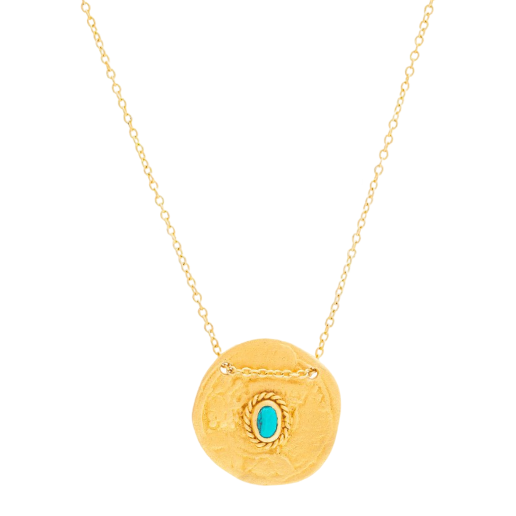 Rubyteva Cleopatra Turquoise Coin Necklace