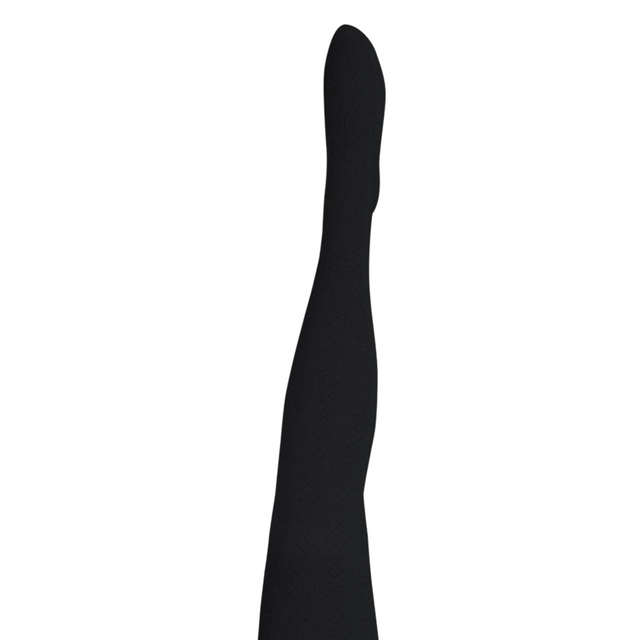 Tightology Geo Black Merino Wool Tights