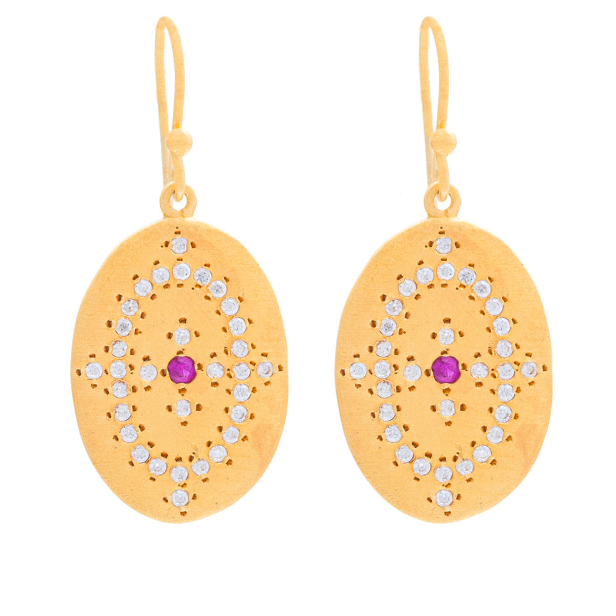 Rubyteva Ruby Zircon Rosa Earrings