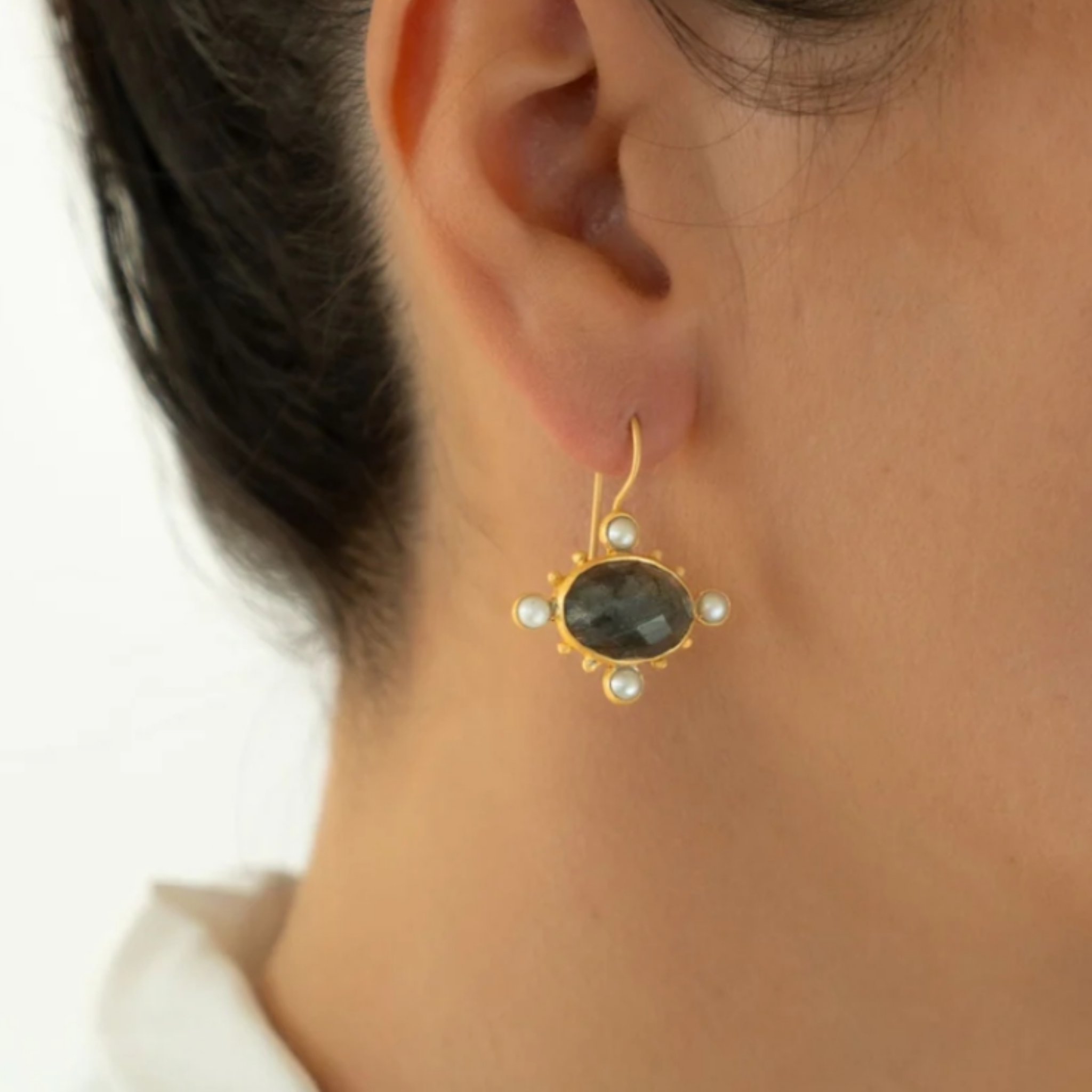 Rubyteva Labradorite Berber Earrings