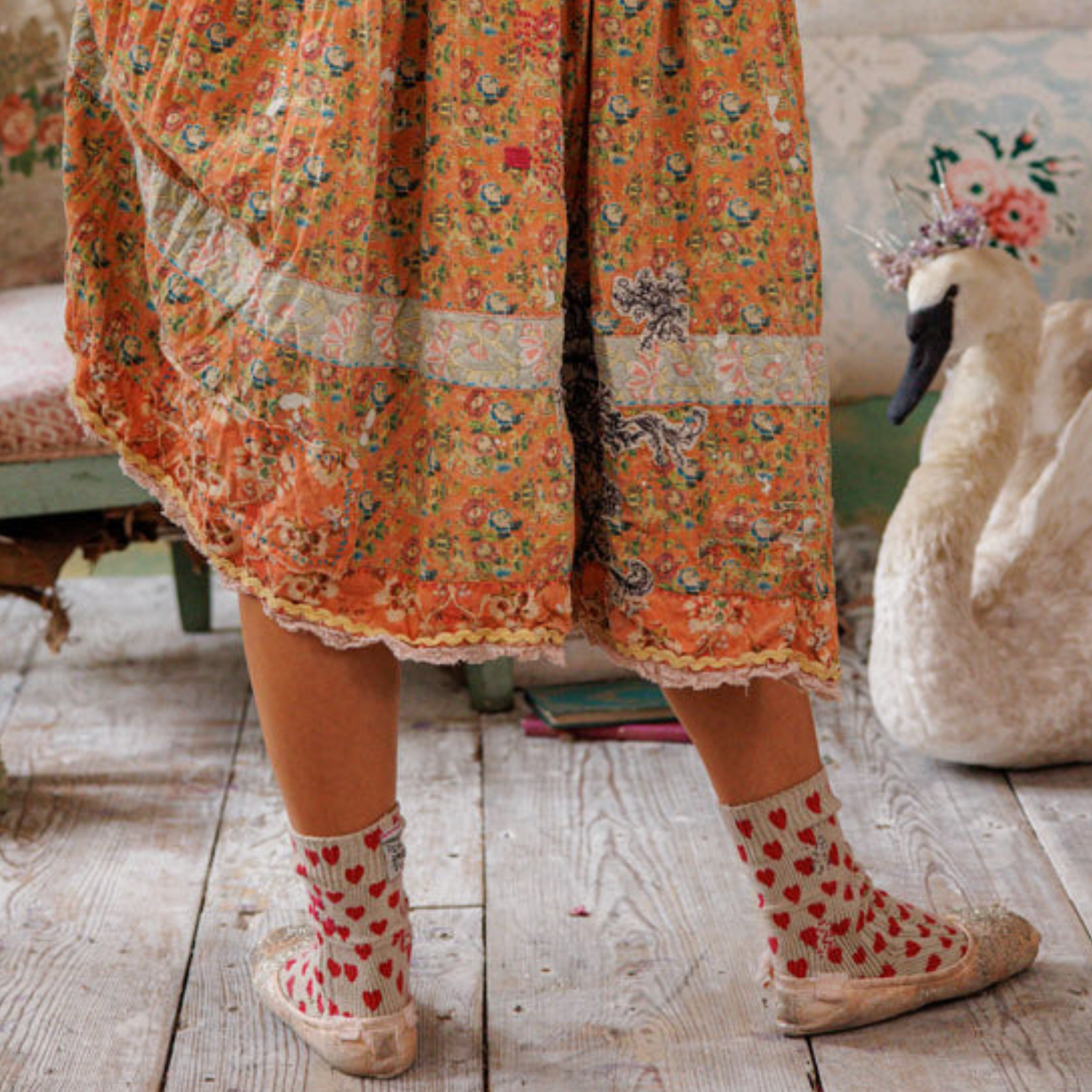 Magnolia Pearl Floral Appliqué Taigi Dress