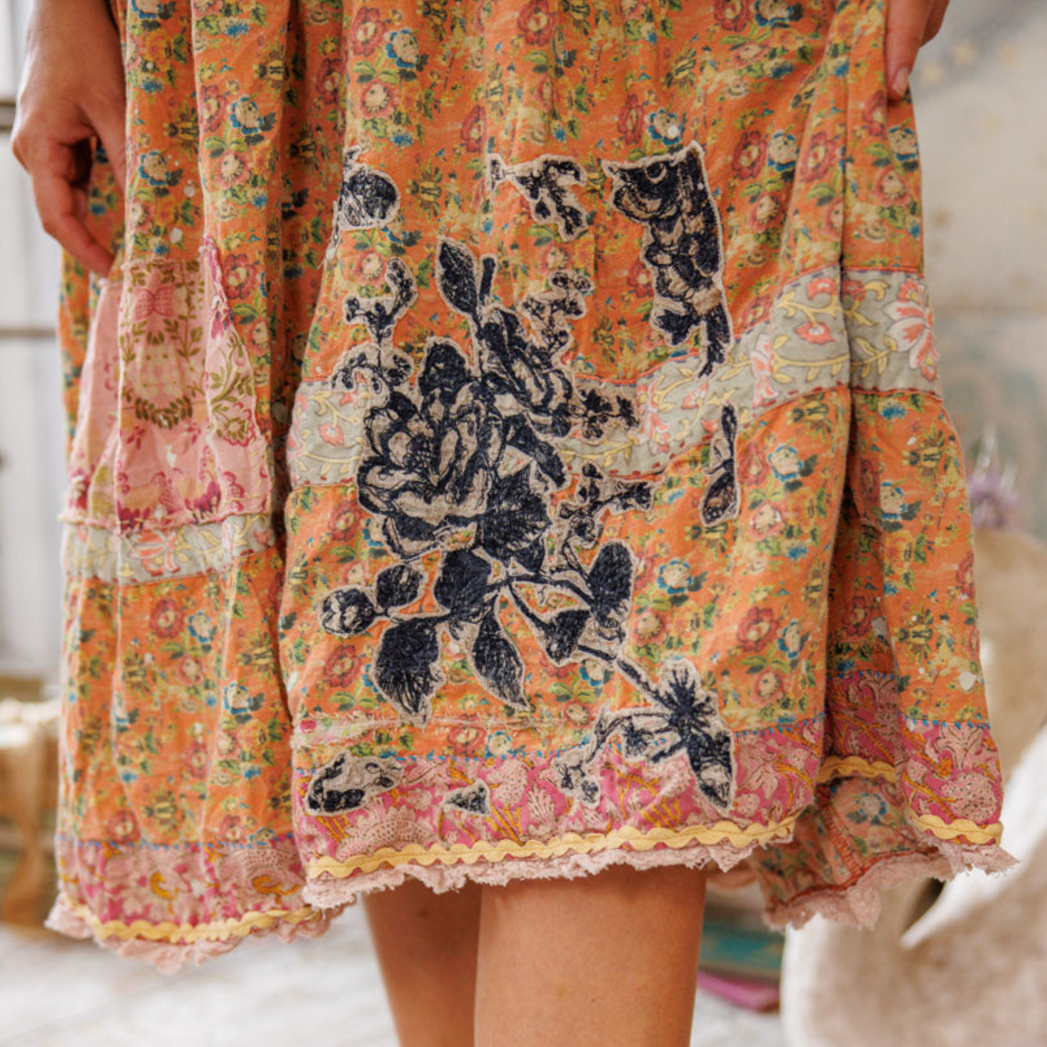 Magnolia Pearl Floral Appliqué Taigi Dress
