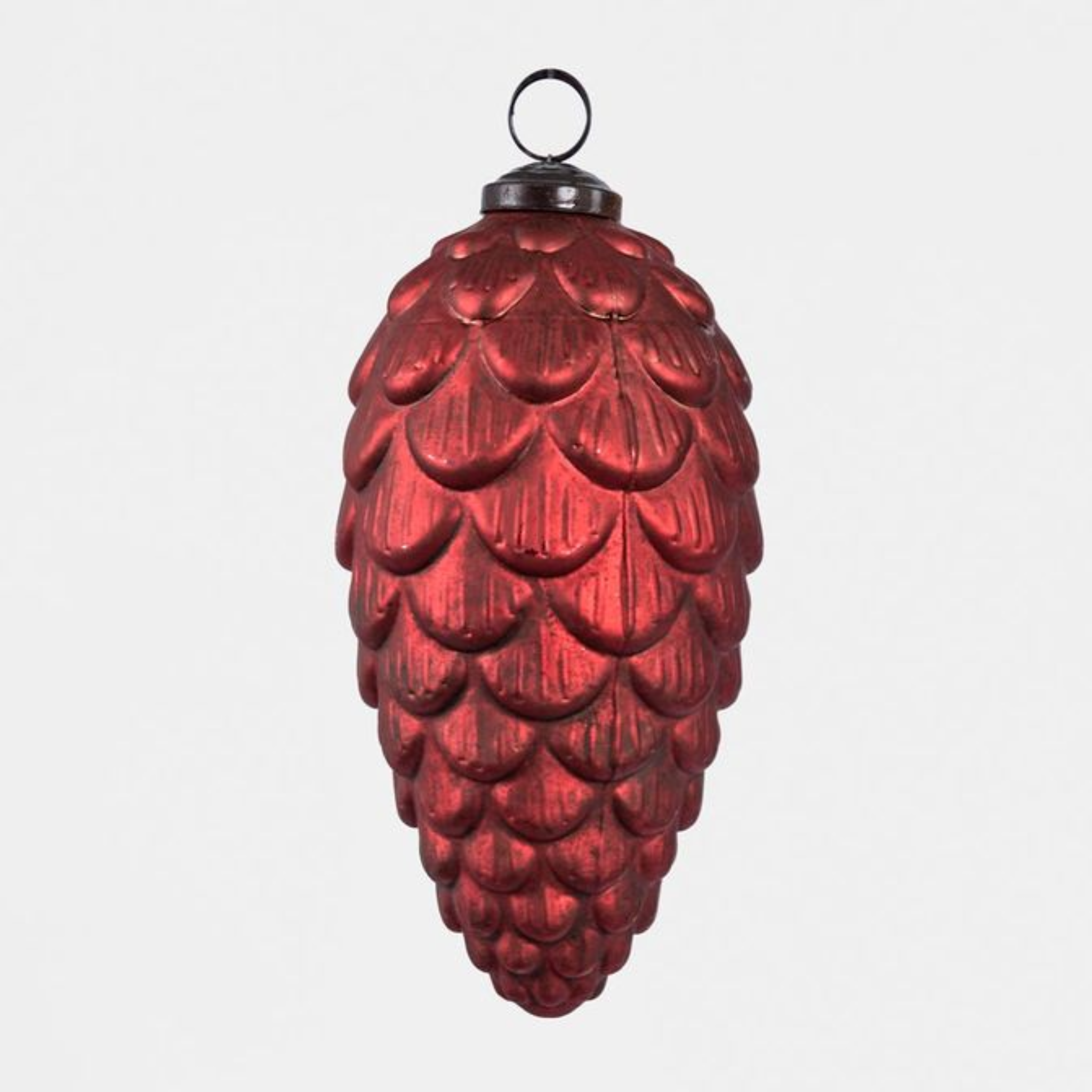 Red Glass Pinecone Decoration