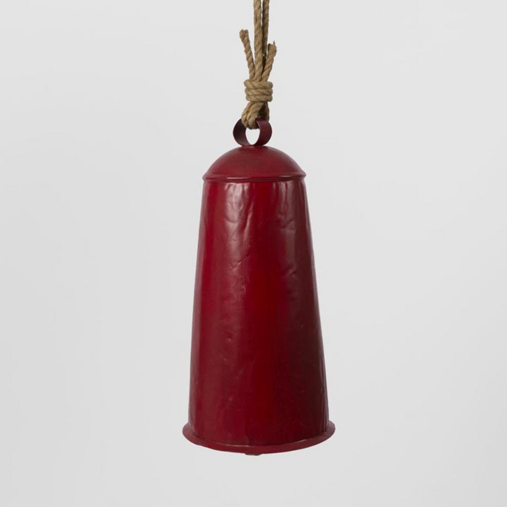 Large Vintage Red Rustic Cow Bell