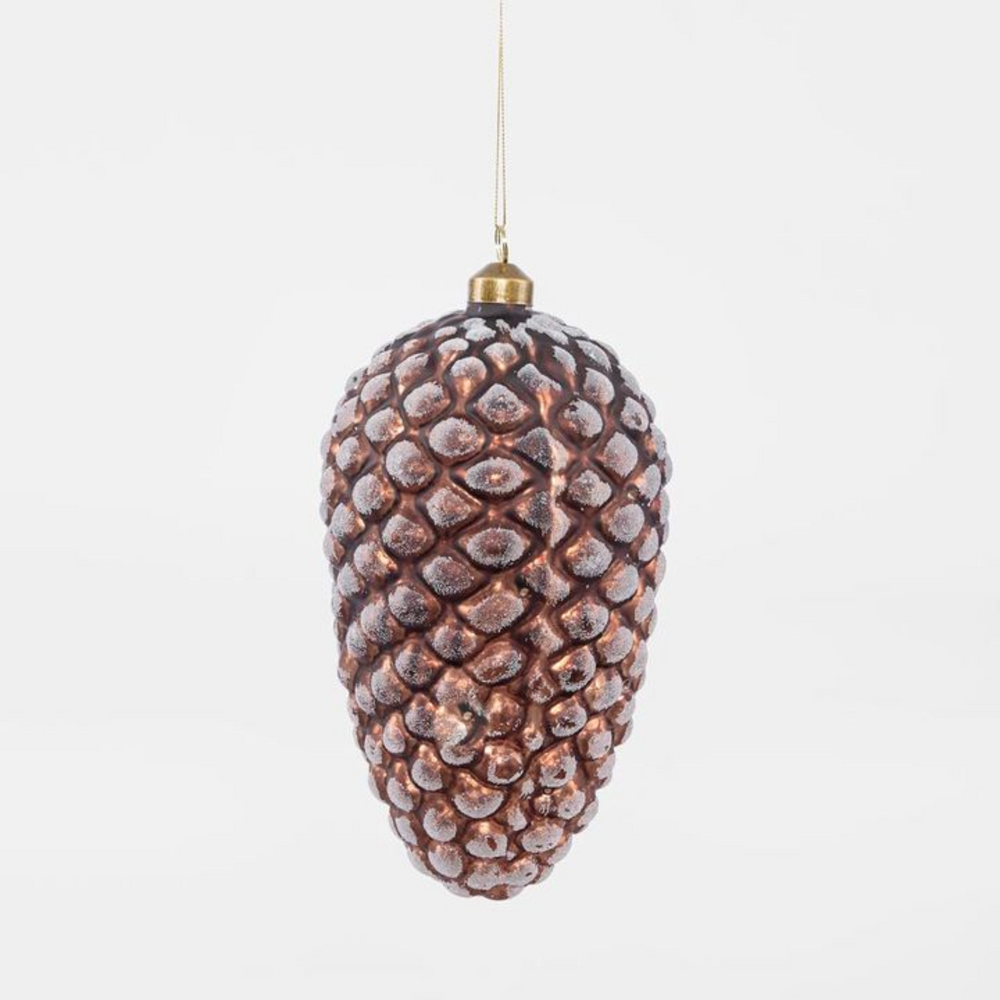 Bronze Frosted Glass Pinecone Decoration