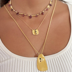 Rubyteva Gold Plated Nehru Pink Tourmaline Adjustable Necklace