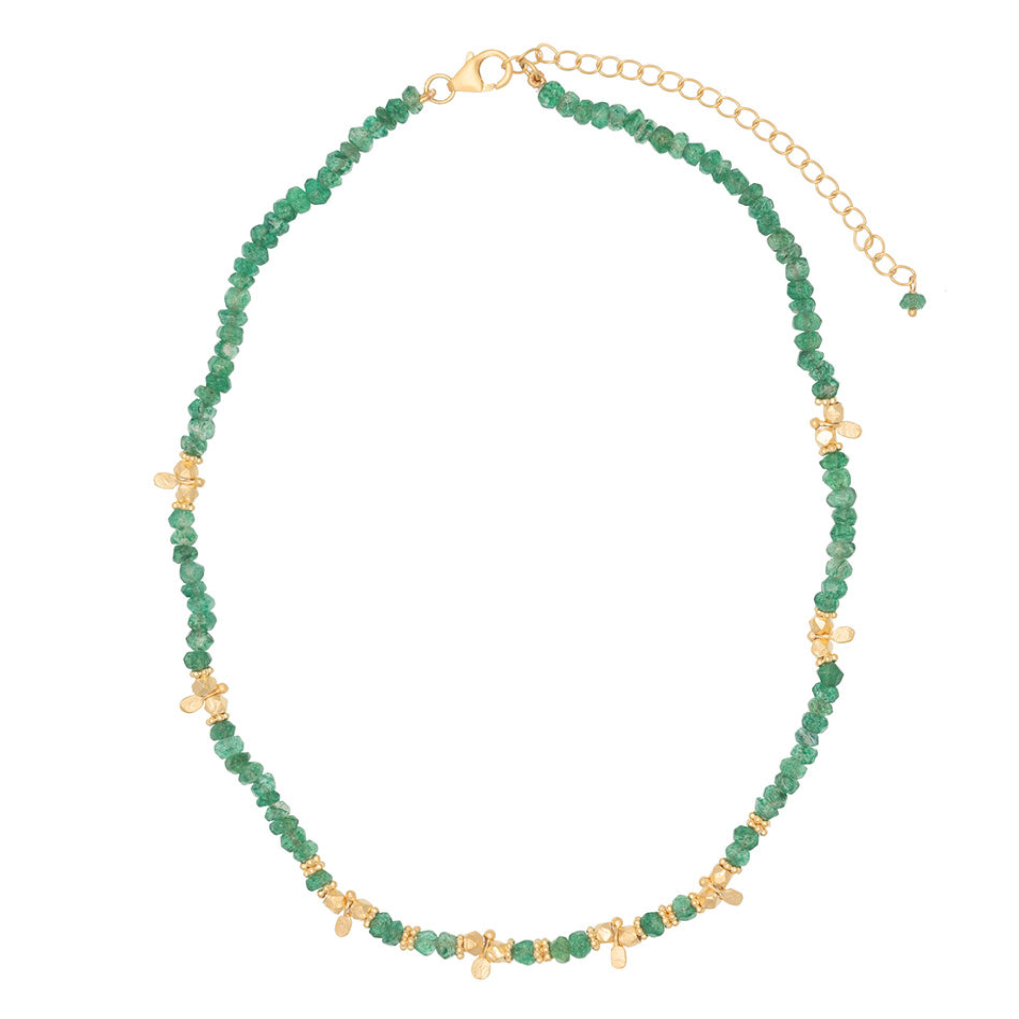 Rubyteva Green Aventurine Saffron Adjustable Necklace