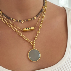 Rubyteva Labradorite Saffron Adjustable Necklace