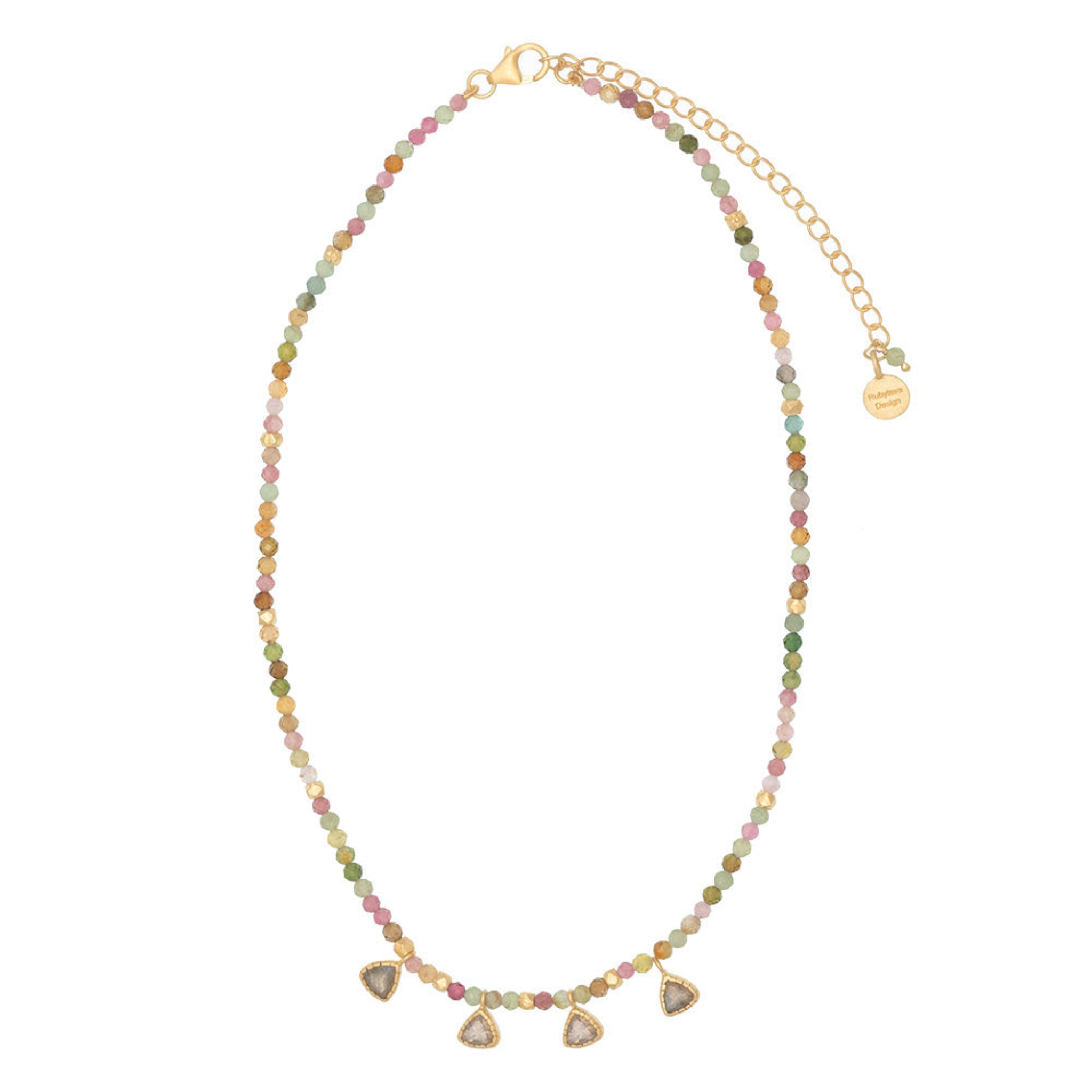 Rubyteva Multi Tourmaline & Labradorite Mamounia Adjustable Necklace