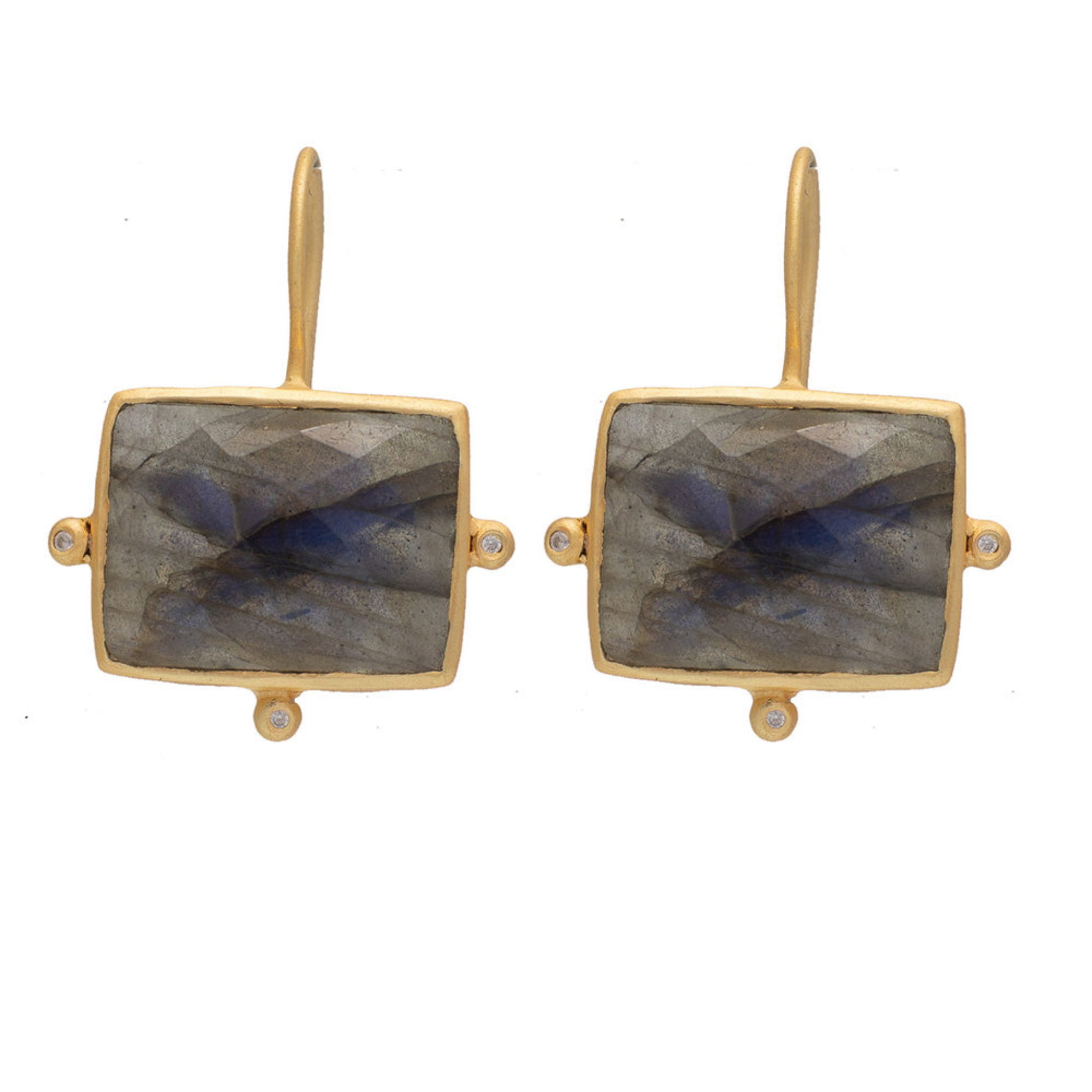 Rubyteva Gold Plated Kasbah Earrings with Labradorite
