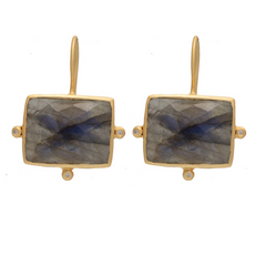 Rubyteva Gold Plated Kasbah Earrings with Labradorite