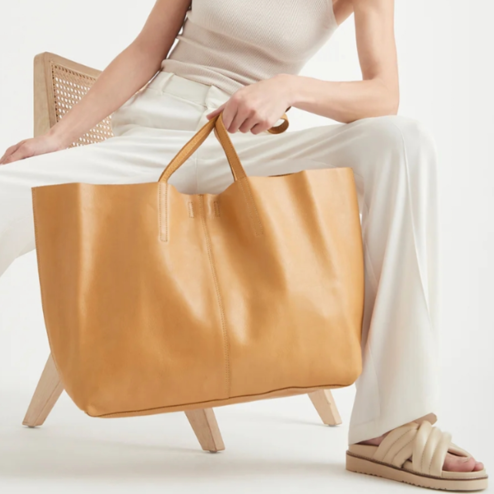 Juju & Co Unlined Tote Leather Bag