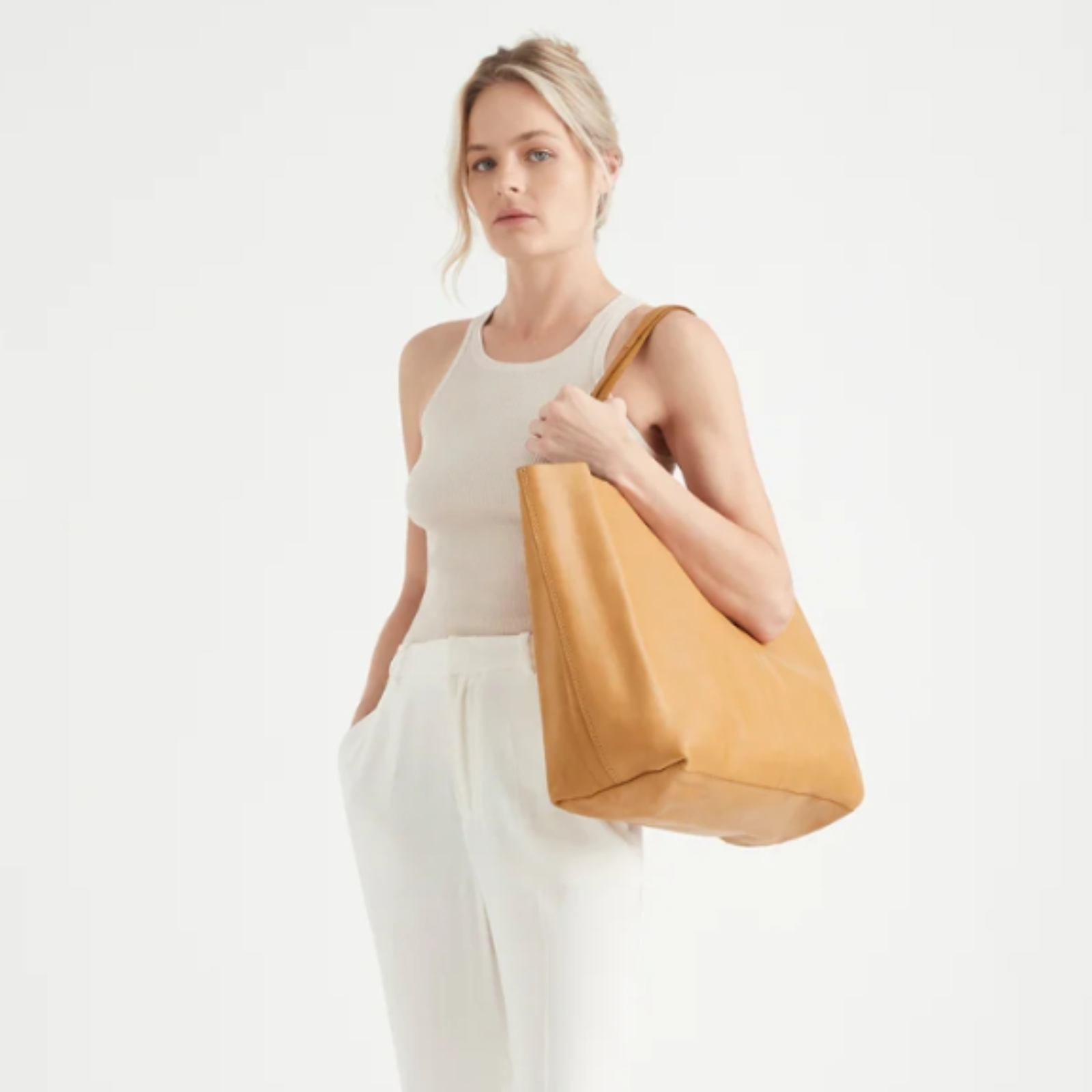 Juju & Co Unlined Tote Leather Bag