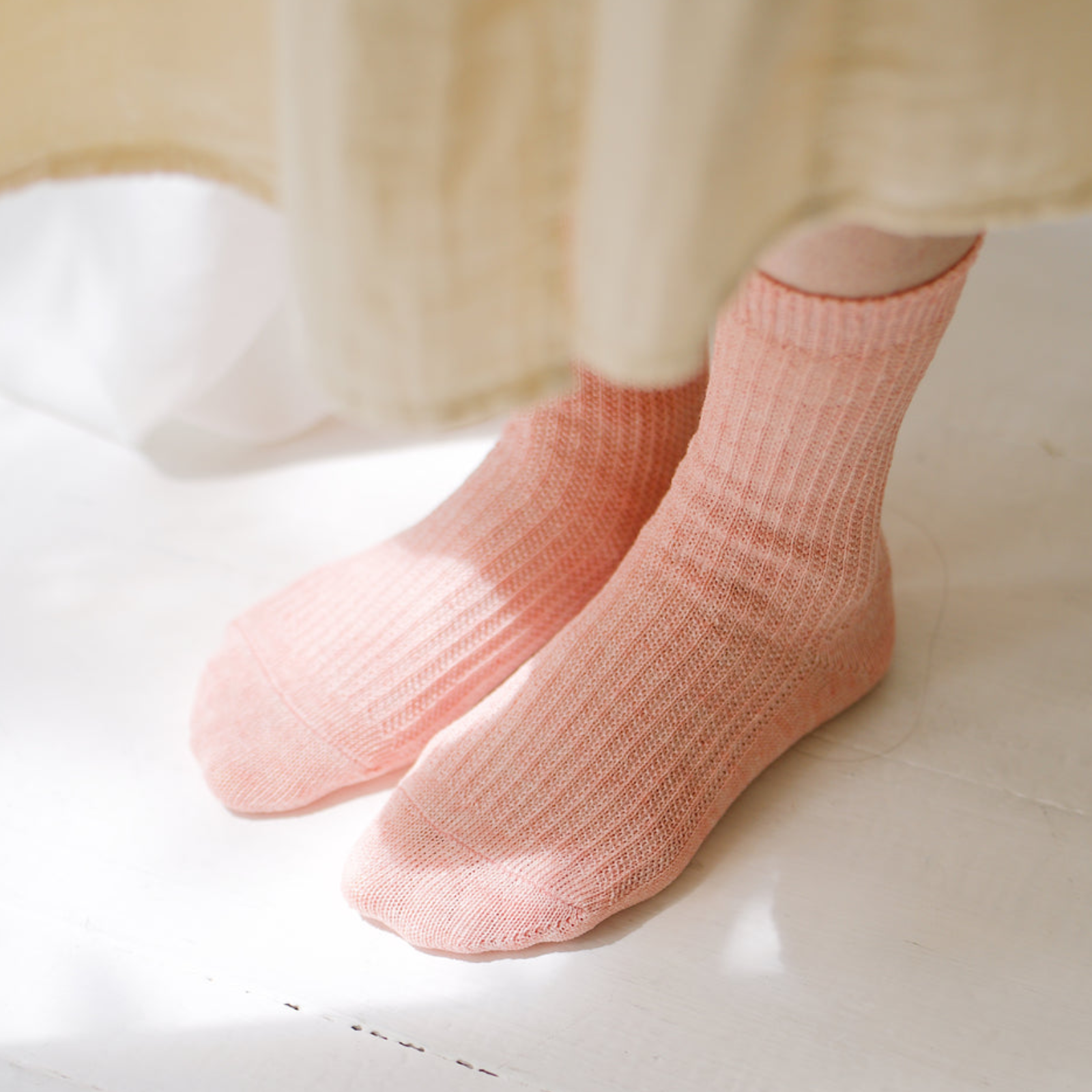 Memeri Linen Ribbed Socks