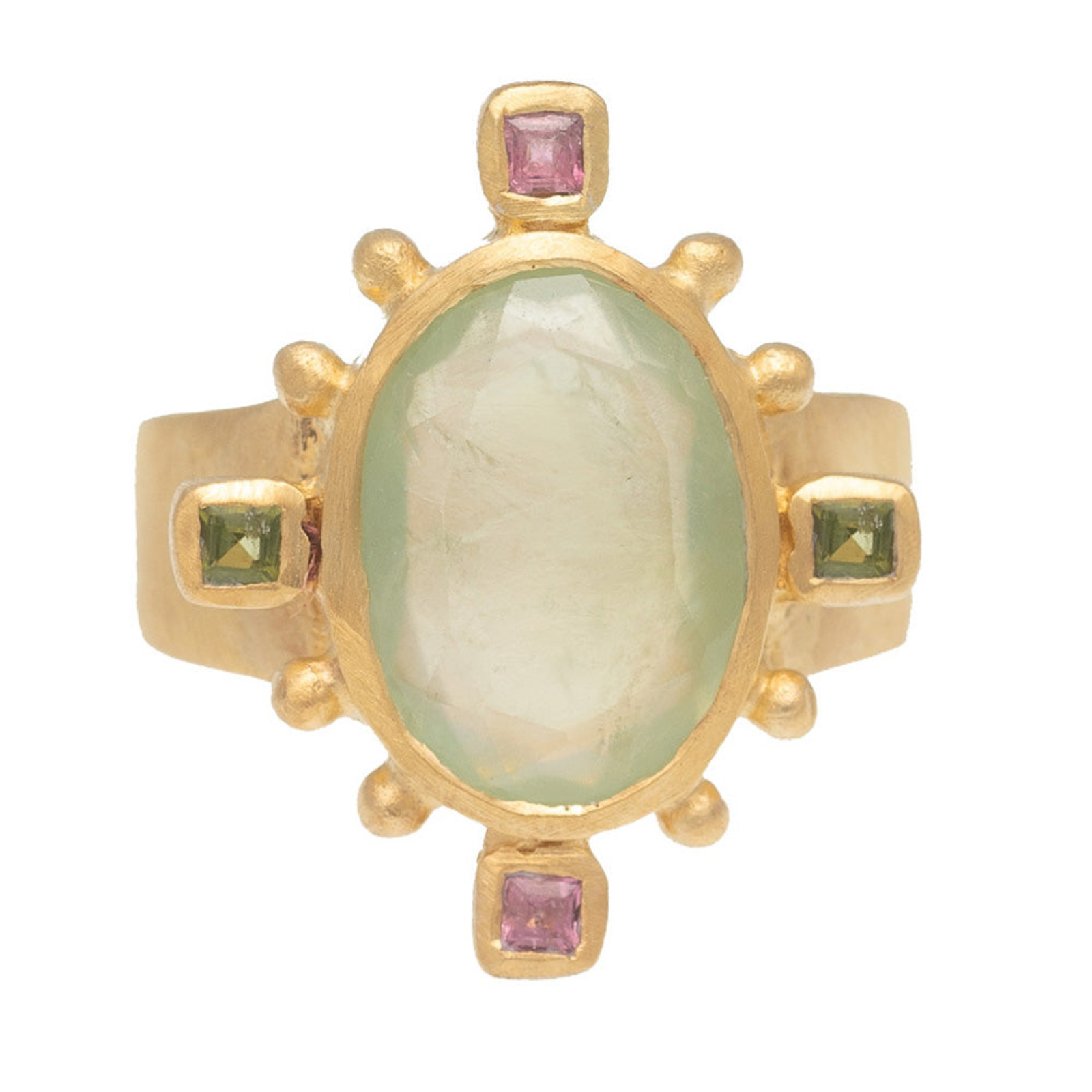 Rubyteva Prehnite Rambagh Ring