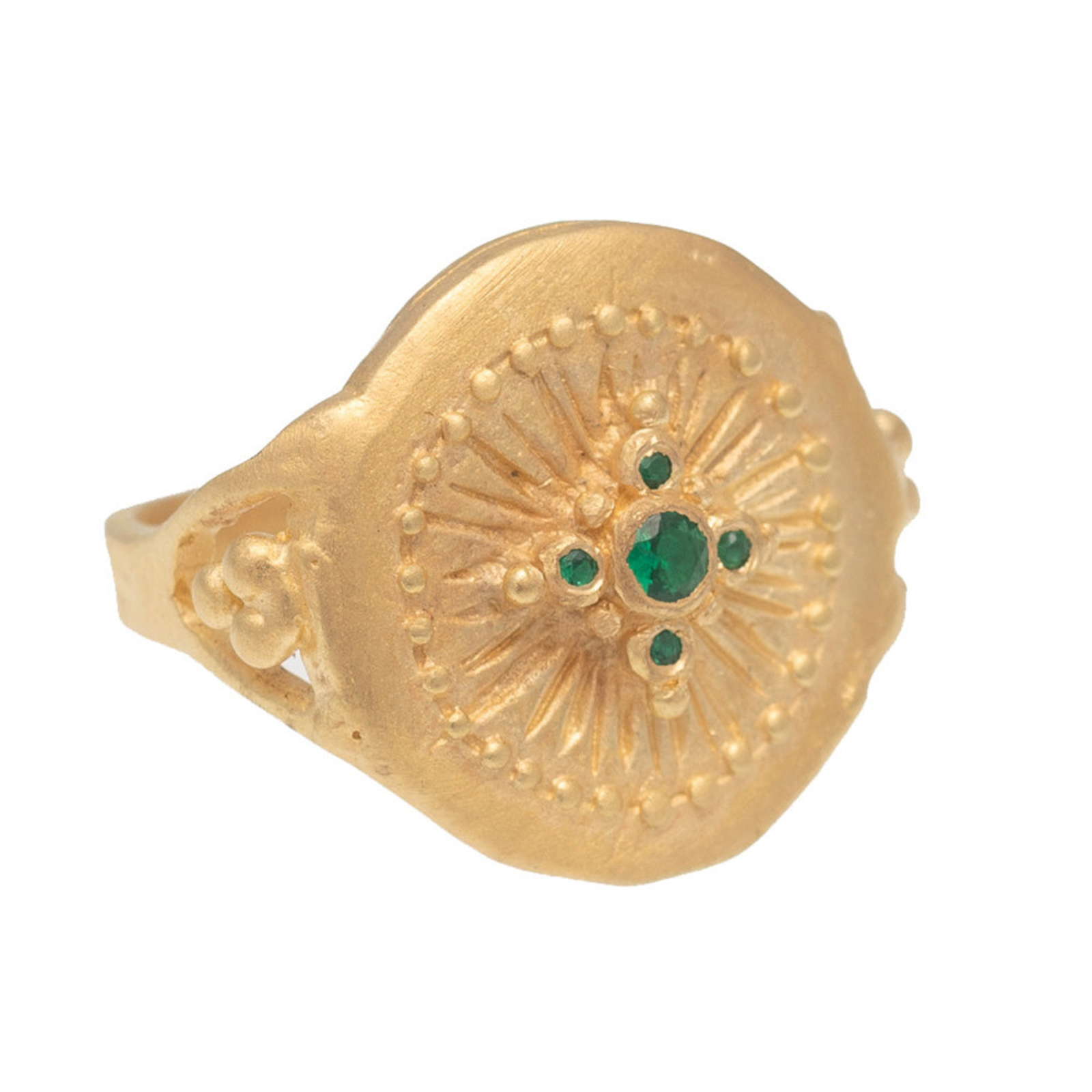 Rubyteva Green Zircon Haveli Ring