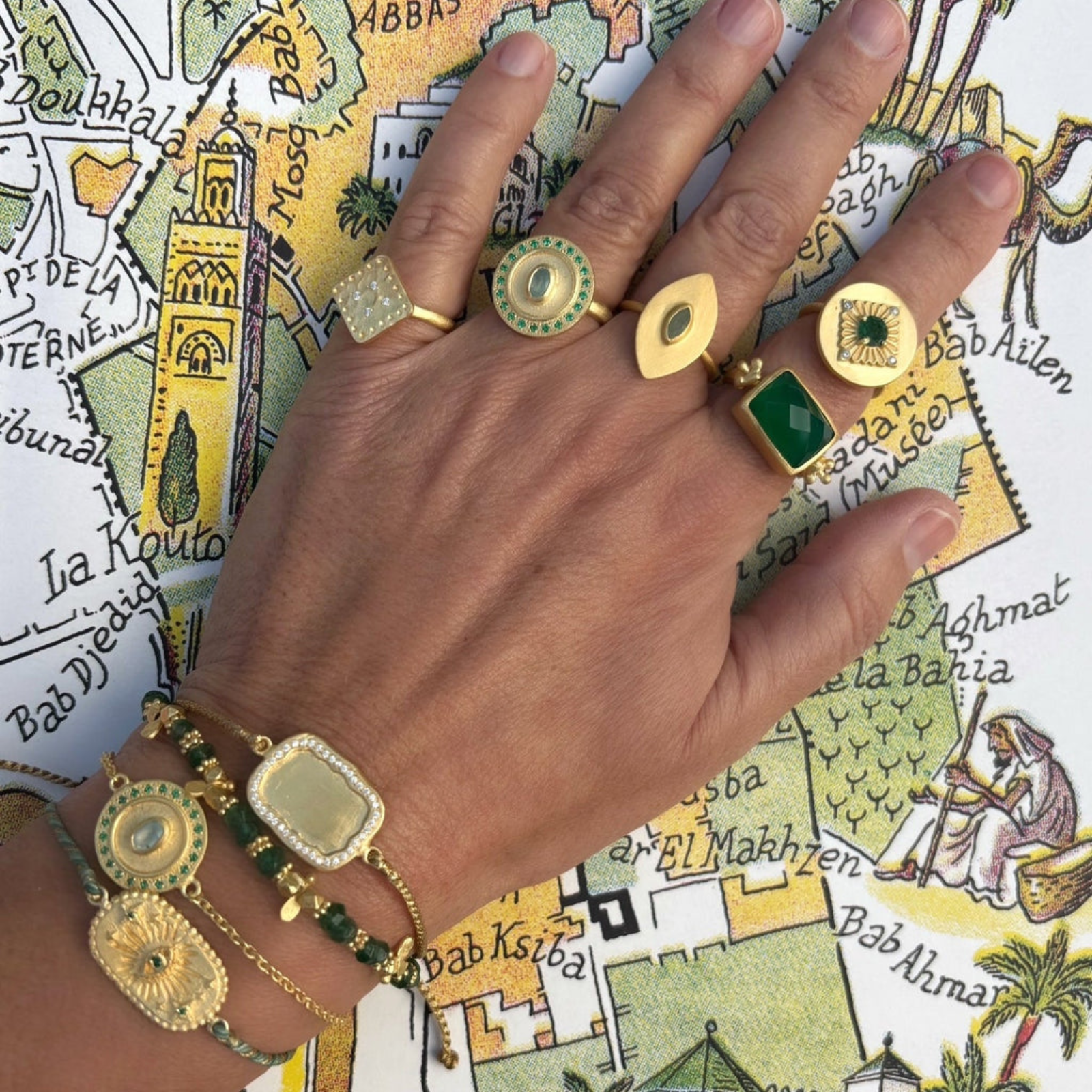 Rubyteva Green Onyx Kasbah Ring