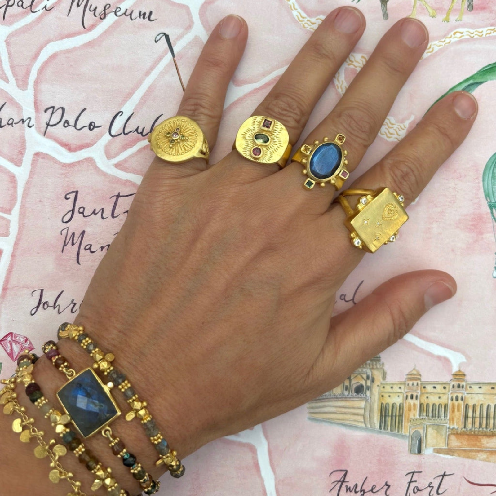 Rubyteva Labradorite Rambagh Ring