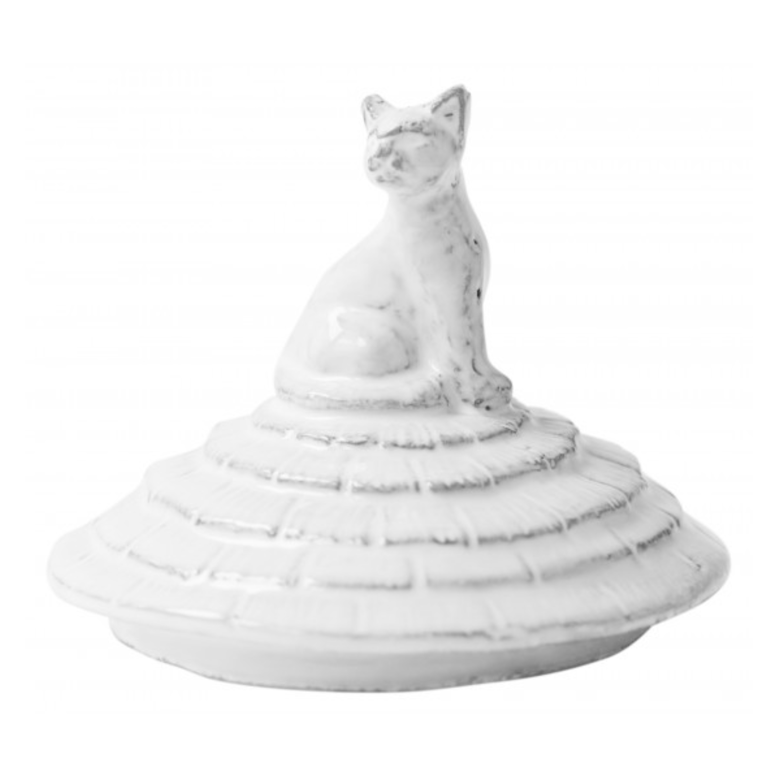 Astier de Villatte Grand Chalet Cat Lid for Glass Candle
