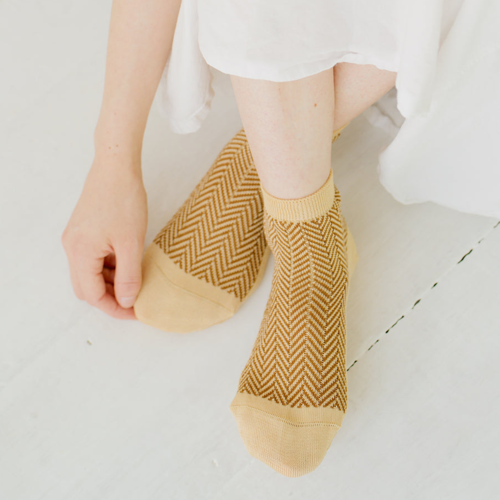 Memeri Giza Cotton Herringbone Socks