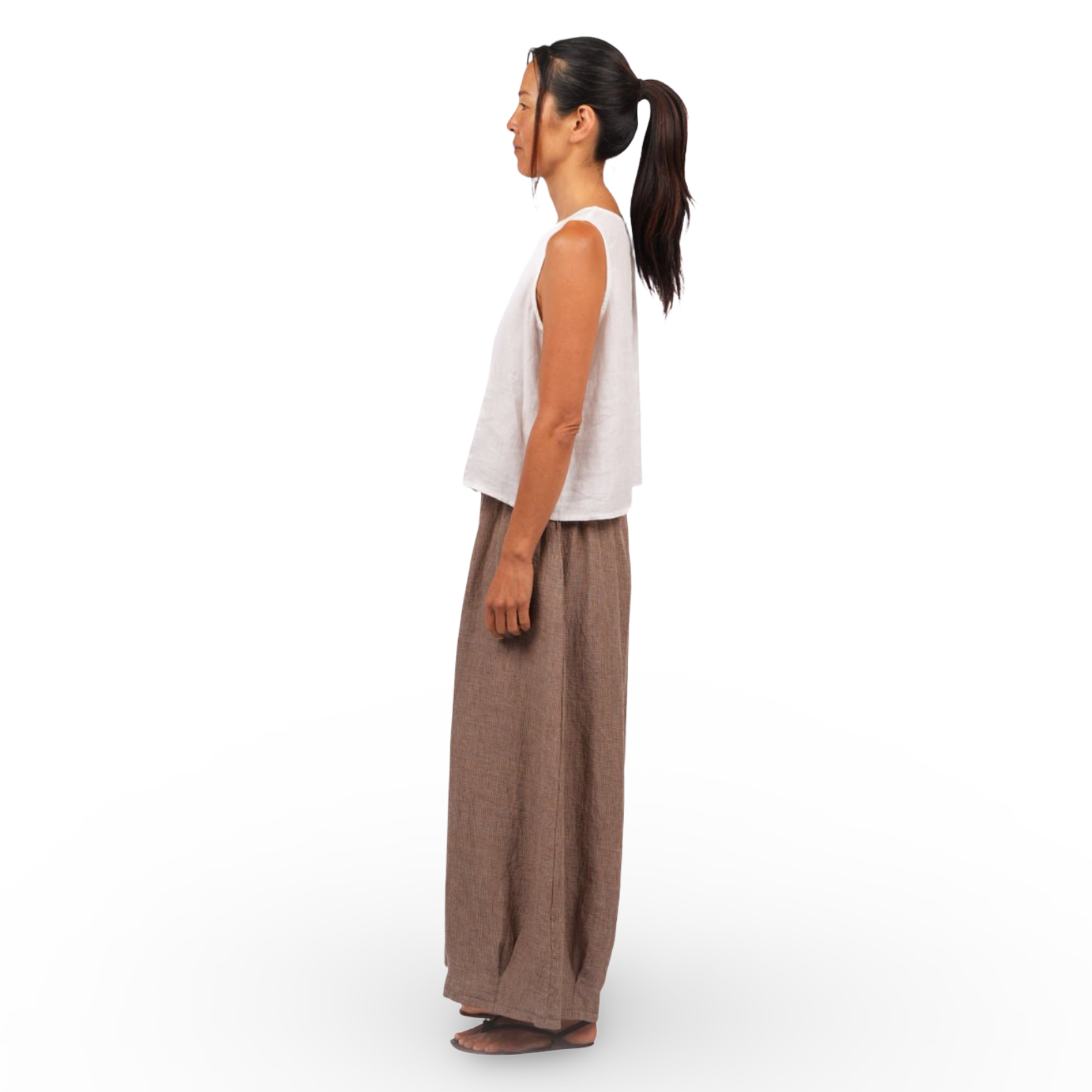 Montaigne Eadie Fine Houndstooth Linen Pants