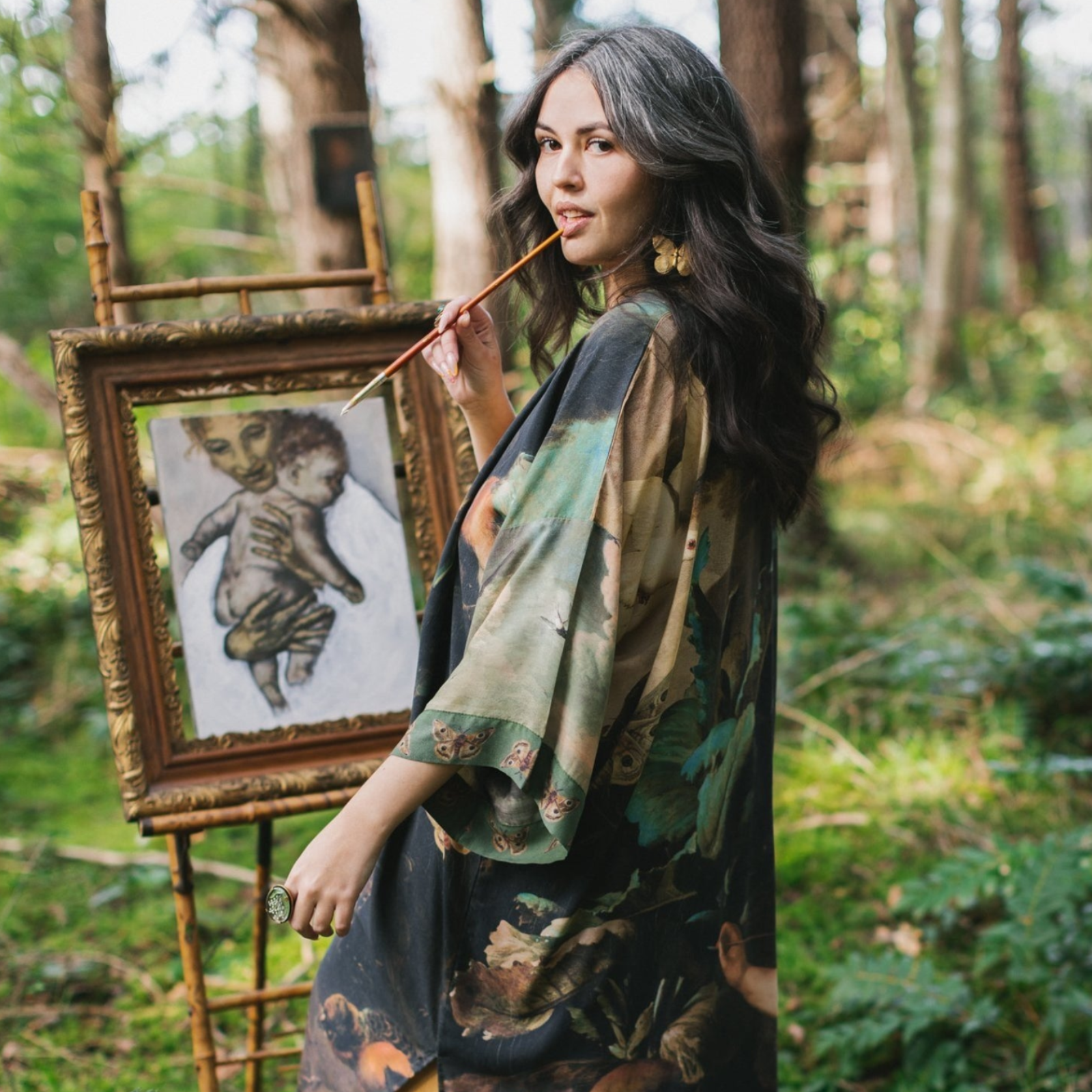 Market of Stars Heartwork Long Opera Kimono