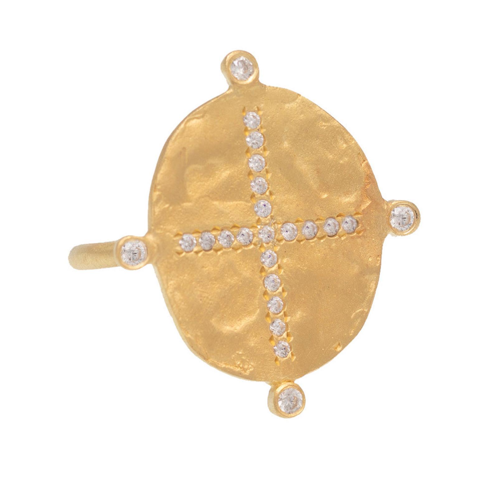 Rubyteva Cubic Zirconia Oval Cross Ring