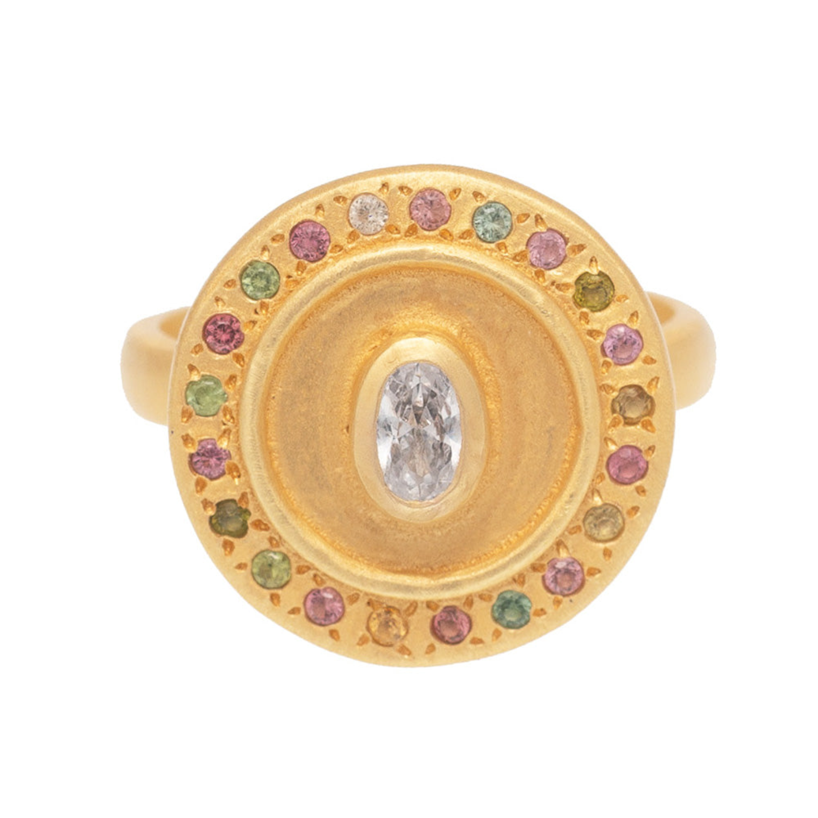 Rubyteva Mandala Cubic Zircon & Multi Tourmaline Ring