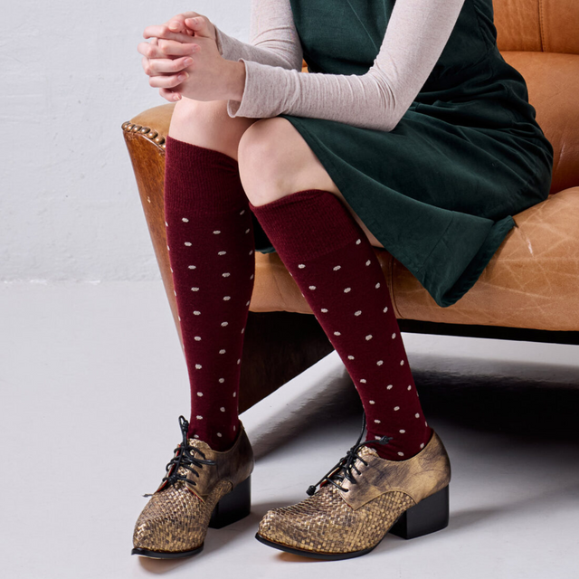 Tightology Merino knit Dotty Knee High Socks