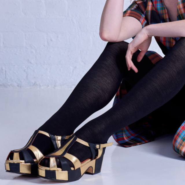 Tightology Luxe Black Merino Wool Tights