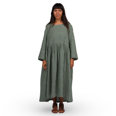 Montaigne Journee Gingham Check Linen Dress