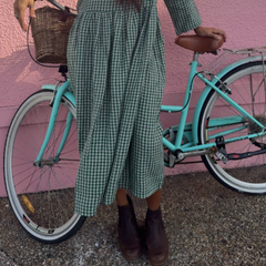 Montaigne Journee Gingham Check Linen Dress