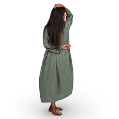 Montaigne Journee Gingham Check Linen Dress