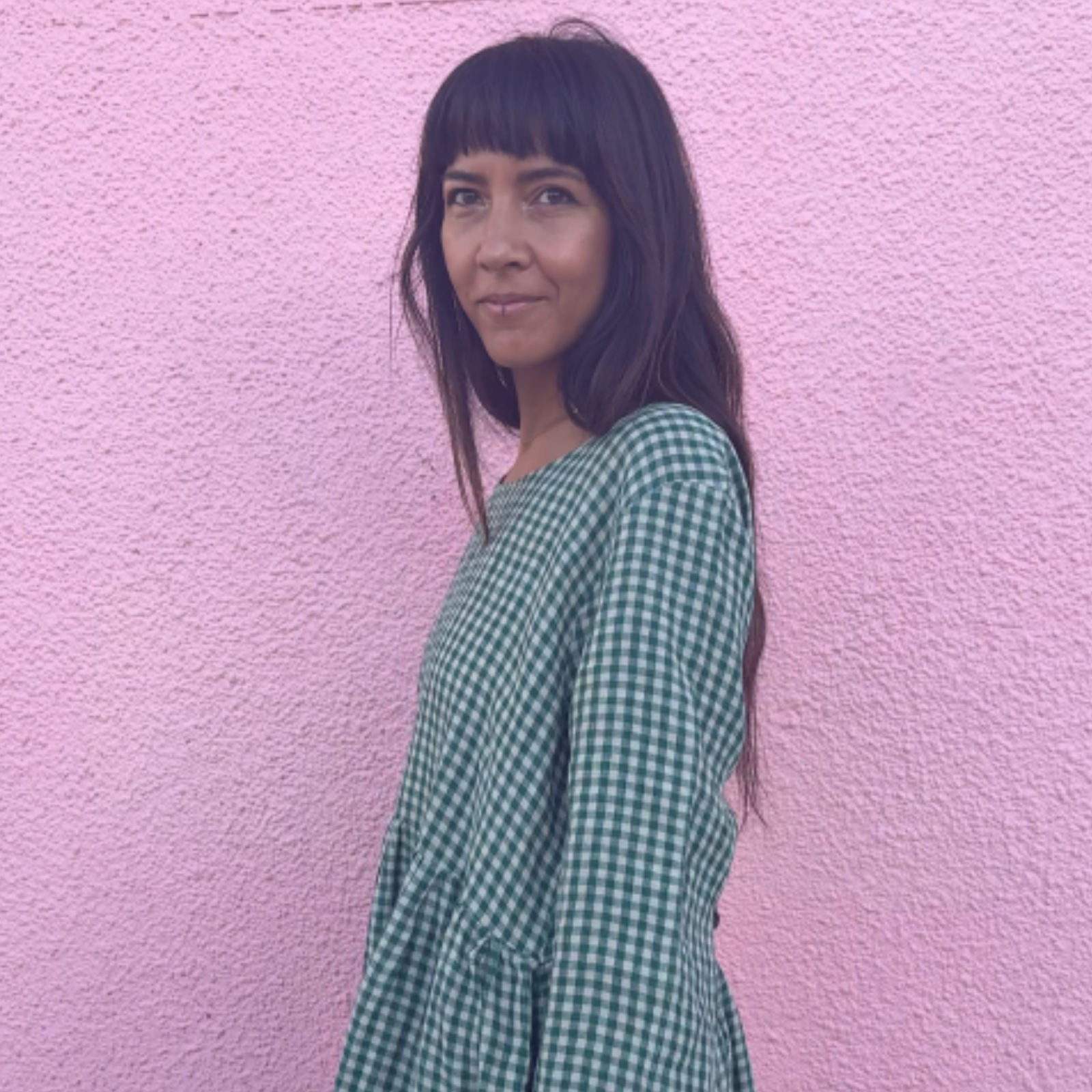 Montaigne Journee Gingham Check Linen Dress