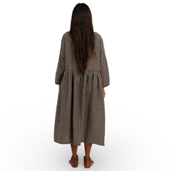 Montaigne Journee Gingham Check Linen Dress